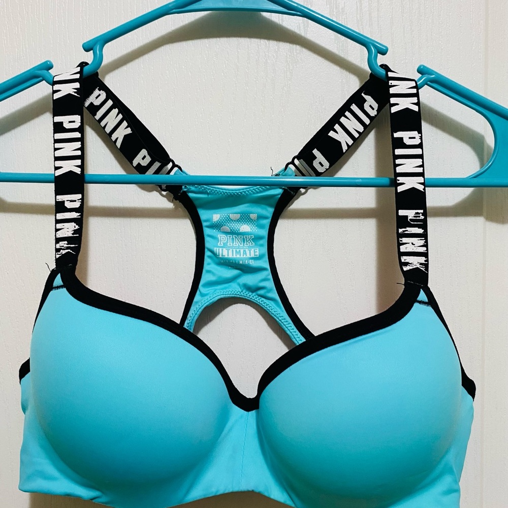 Pink Victoria secret push-up sports bra